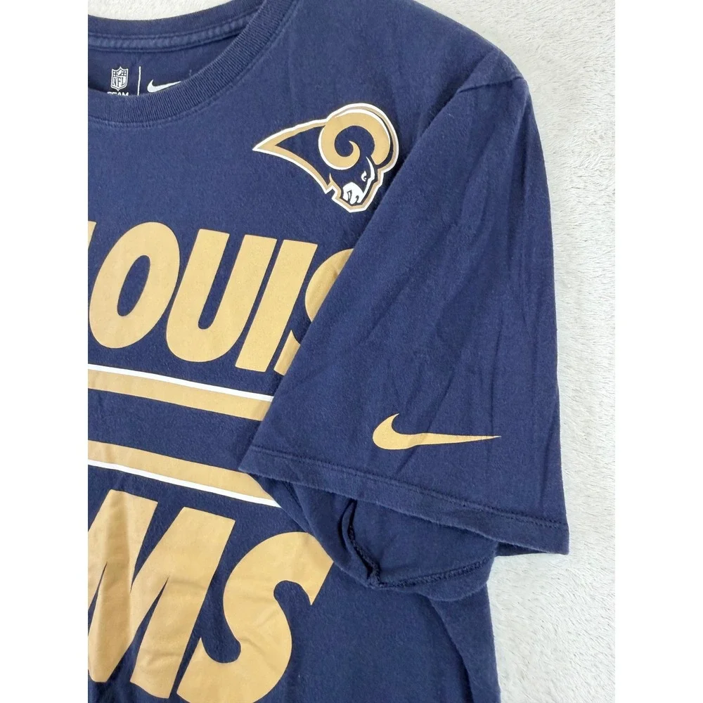 Nike NFL Team Apparel St. Louis Rams T-Shirt Mens Large Navy Blue Athletic Cut
